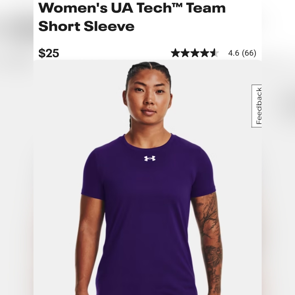 Under Armour tech team short sleeve NWT
